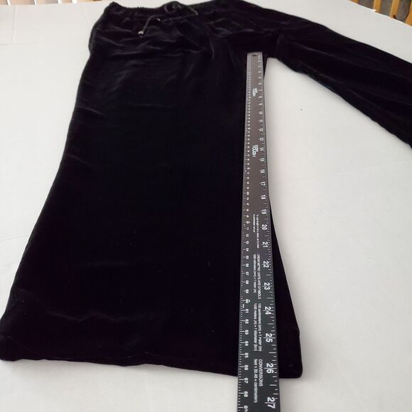 Comfy Silk Blend Velvet Pull-On Black Pants Festive Amanda Smith Sz M Coquette - Picture 7 of 9